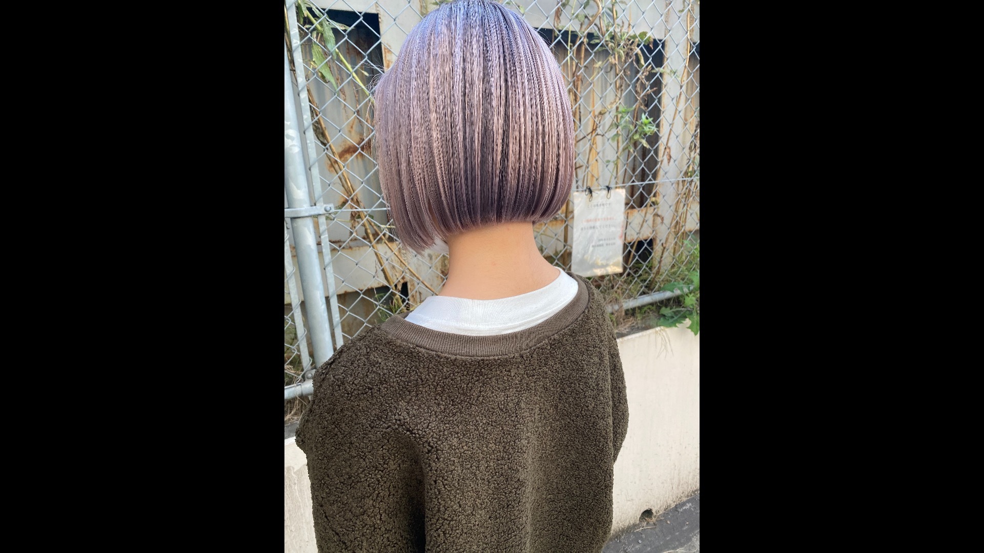 platina lavender × 前下がりbob cut